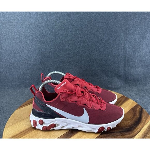 Nike React Element 55 Mens Size 7.5 Red White Athletic Running Shoes Sneakers - Picture 1 of 10